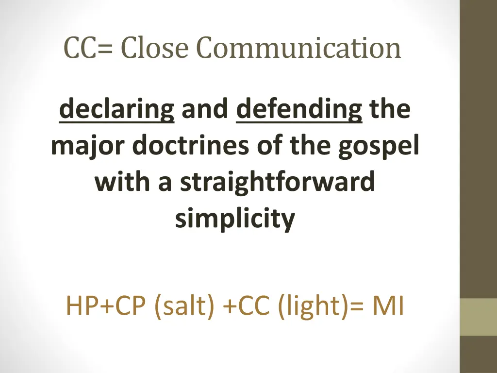 cc close communication