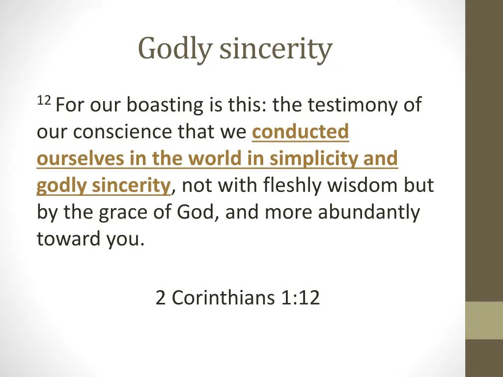 godly sincerity