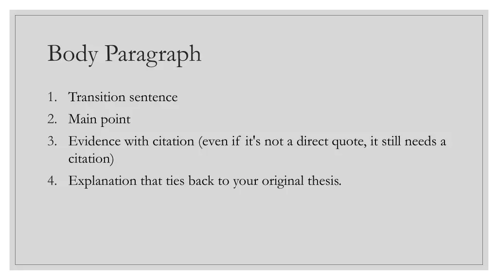 body paragraph