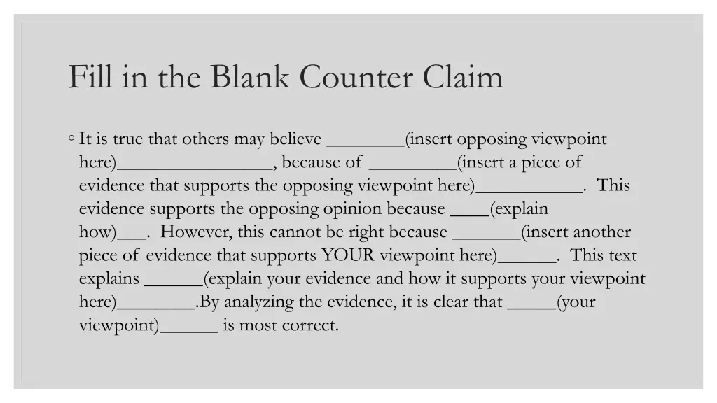 fill in the blank counter claim
