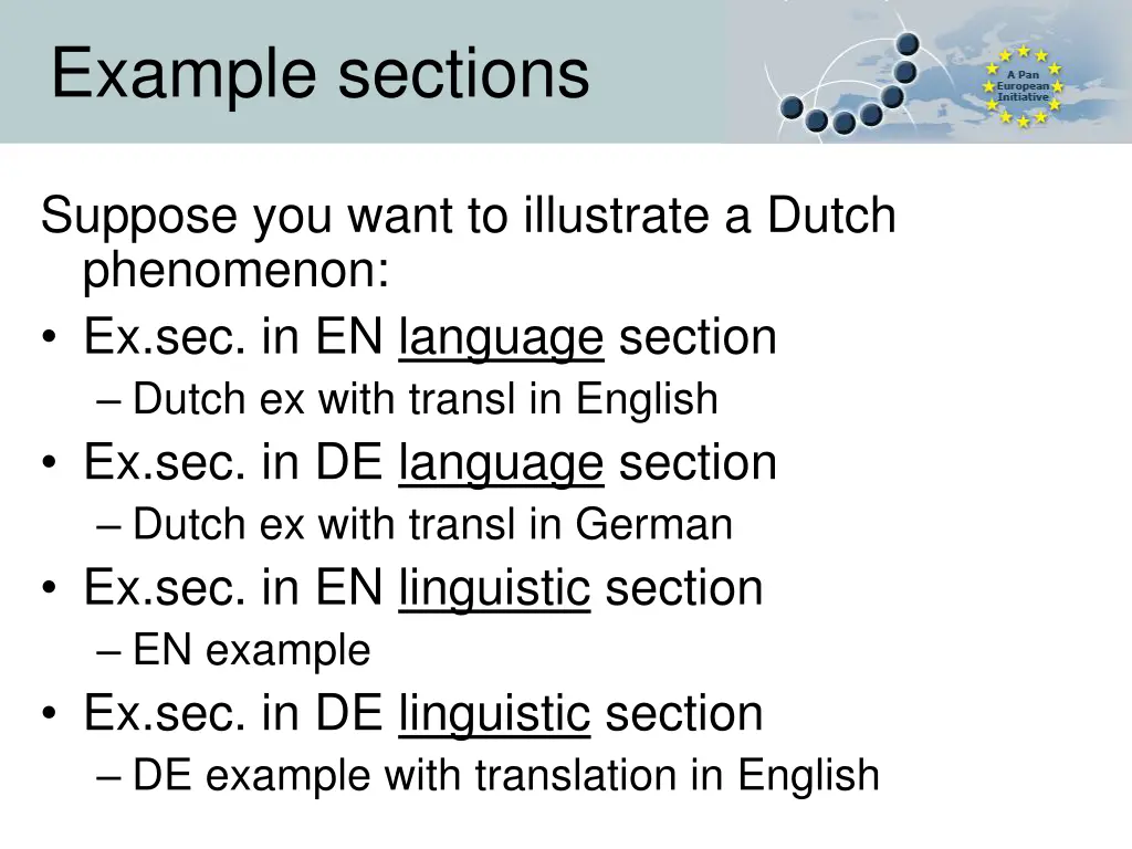 example sections