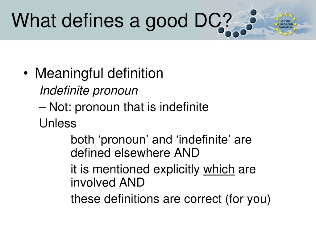 what defines a good dc