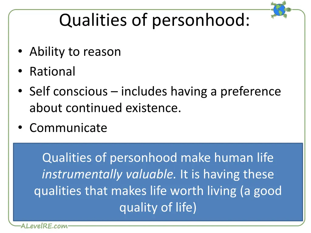 qualities of personhood