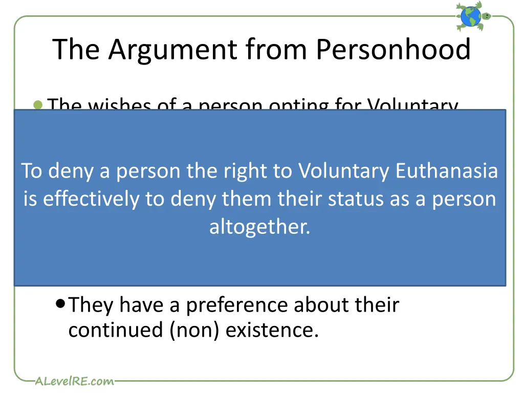 the argument from personhood