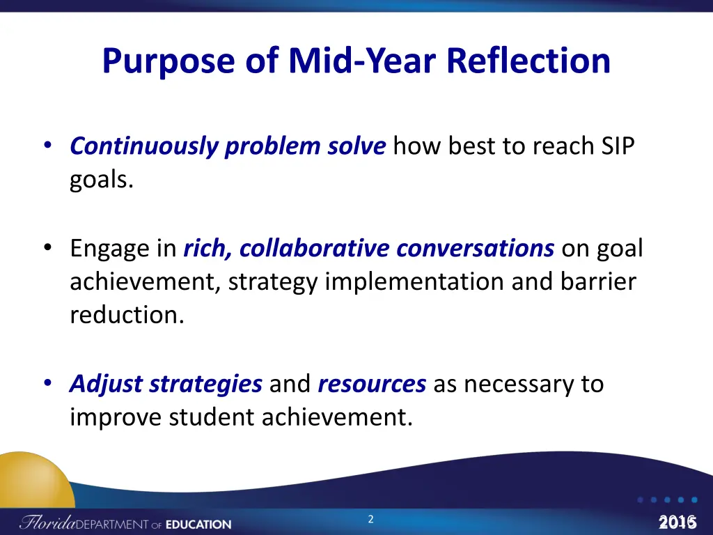 purpose of mid year reflection