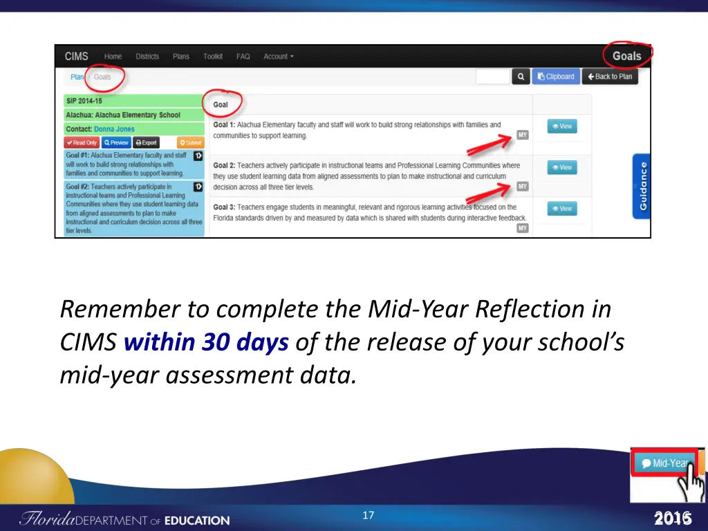 remember to complete the mid year reflection
