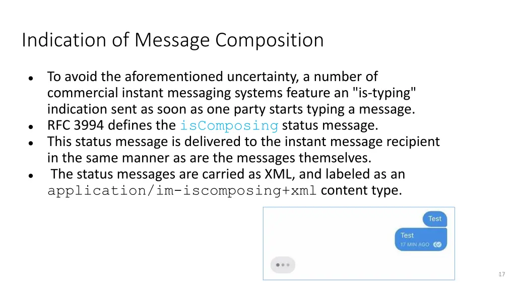 indication of message composition