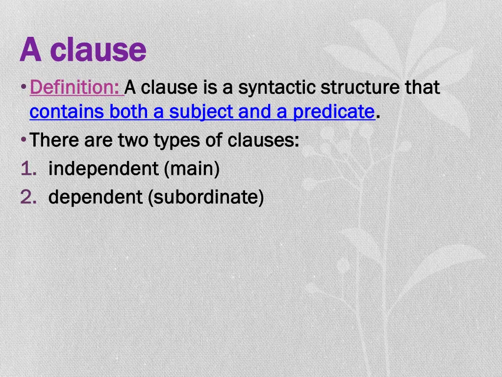 a clause a clause definition definition a clause