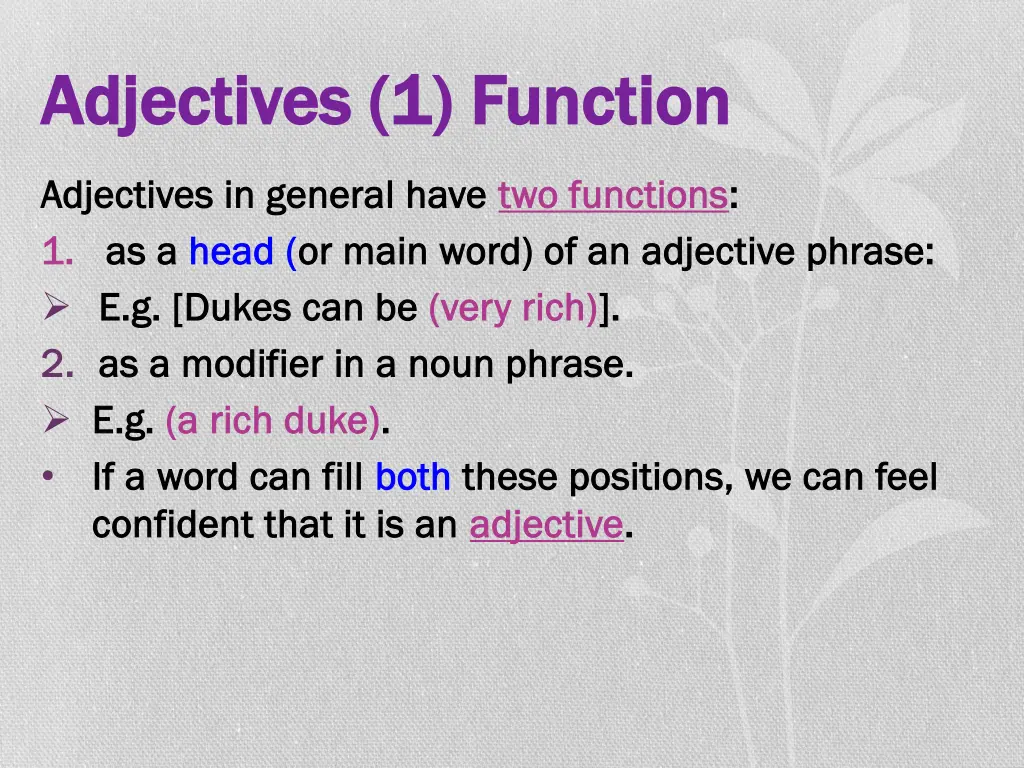 adjectives 1 function adjectives 1 function