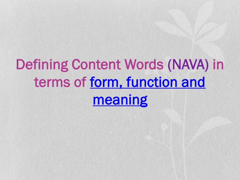 defining content words defining content words