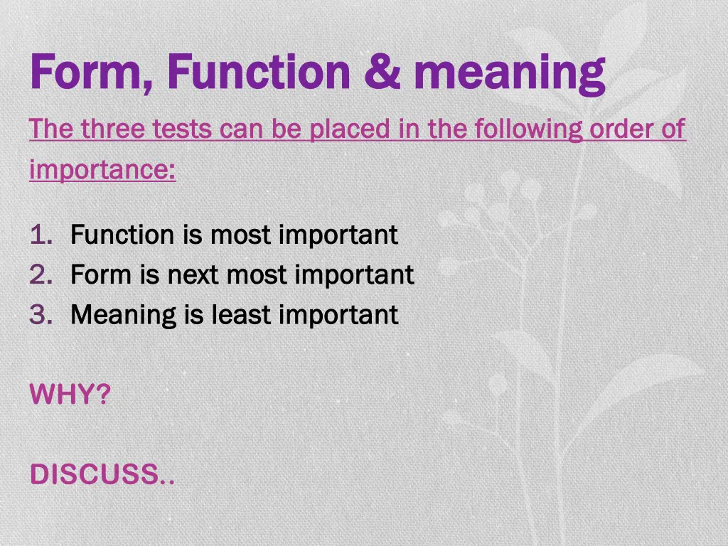 form function meaning form function meaning