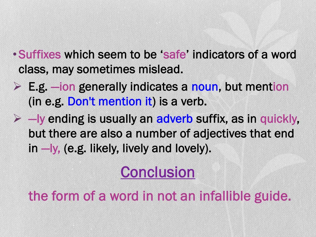 suffixes suffixes which seem to be which seem