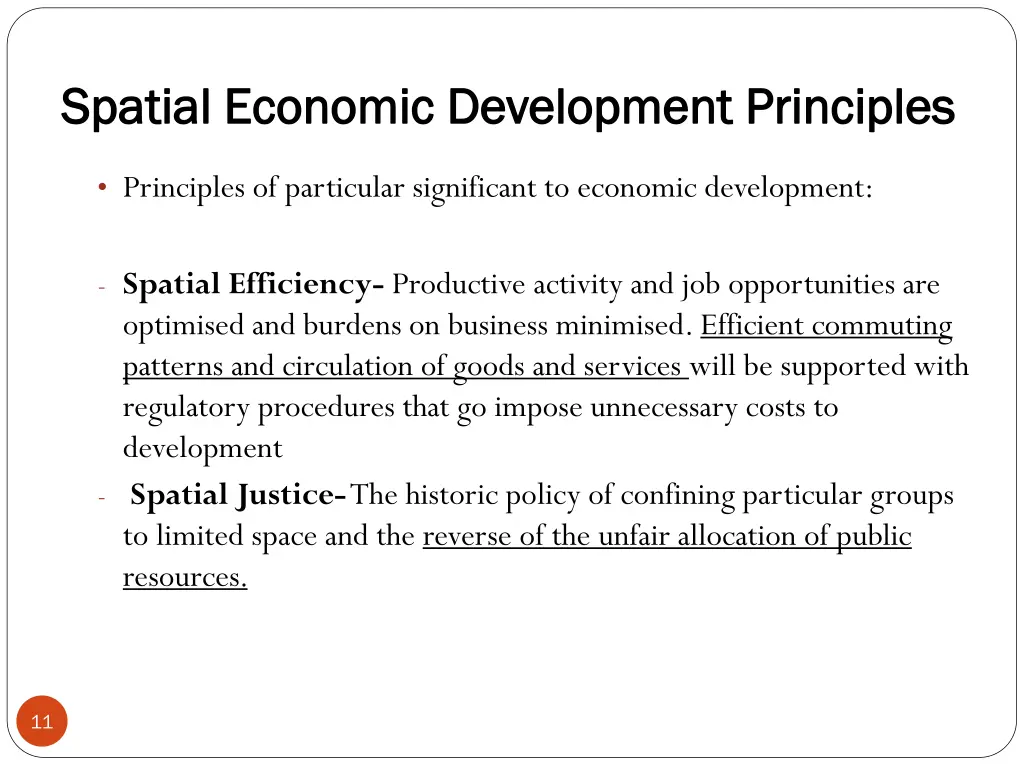 spatial economic development principles spatial