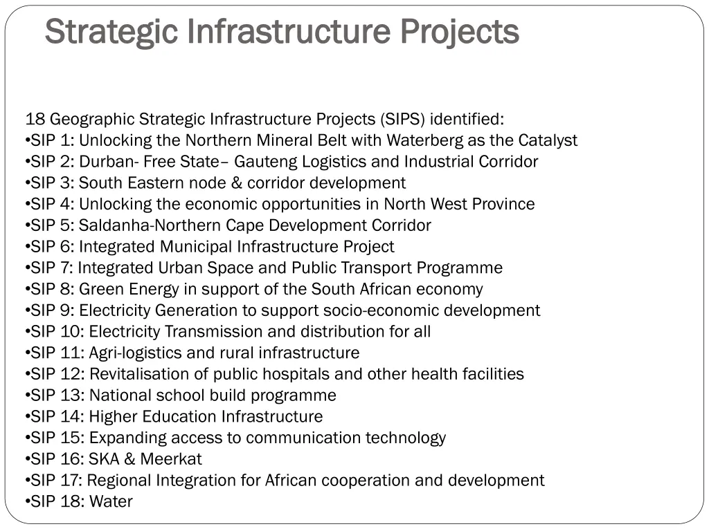 strategic infrastructure projects strategic