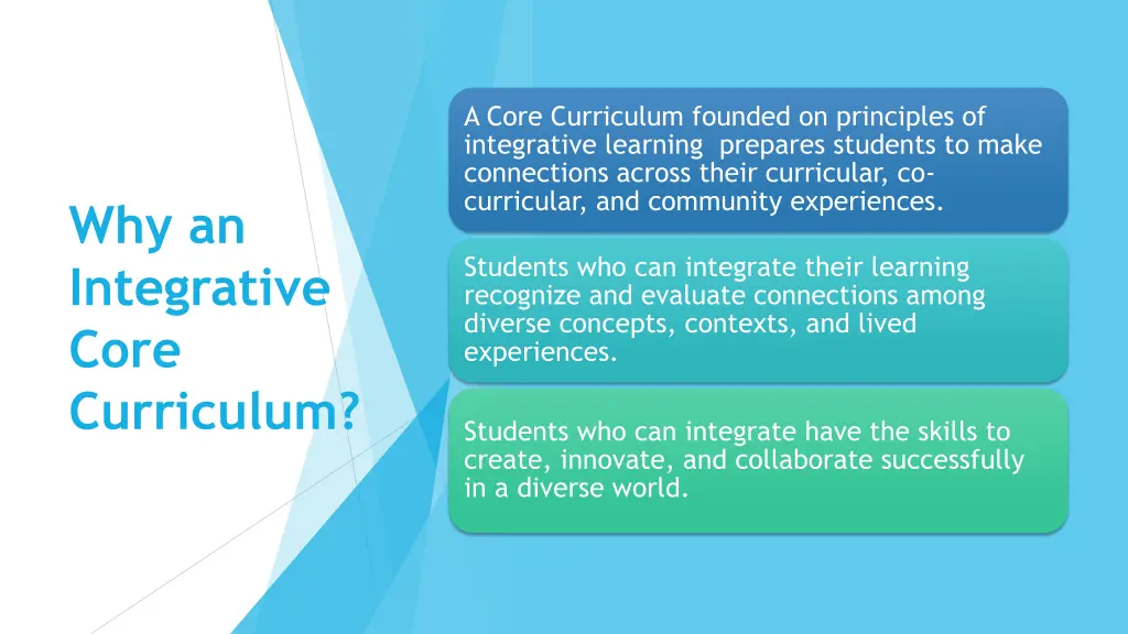 a core curriculum founded on principles