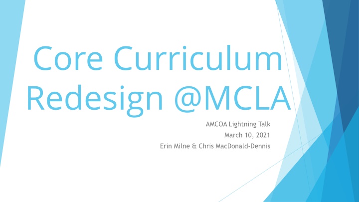 core curriculum redesign @mcla