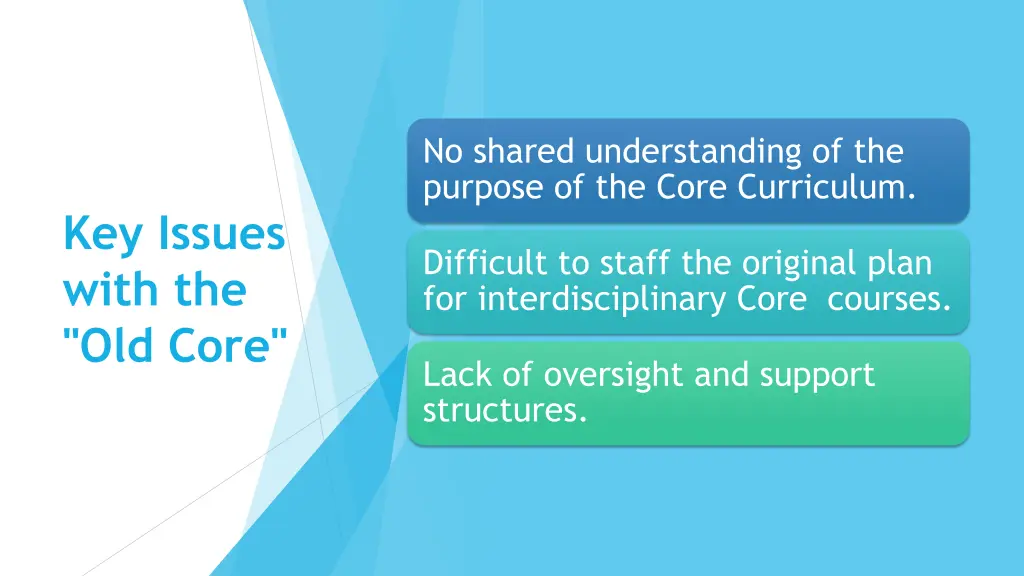 no shared understanding of the purpose