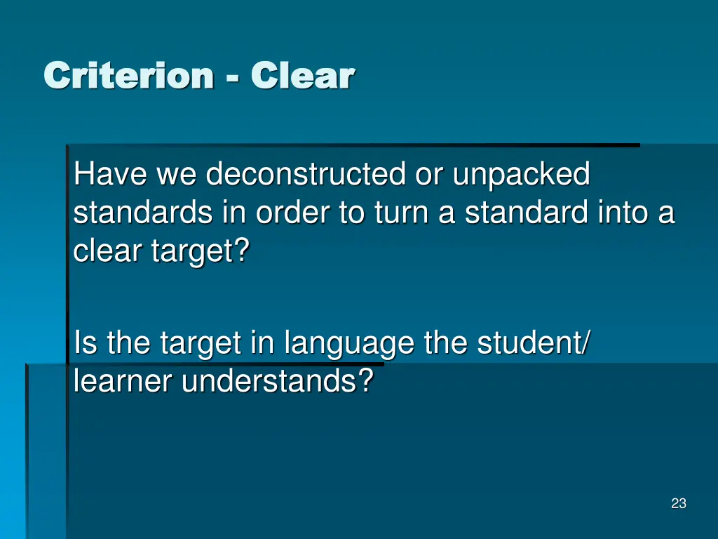 criterion criterion clear