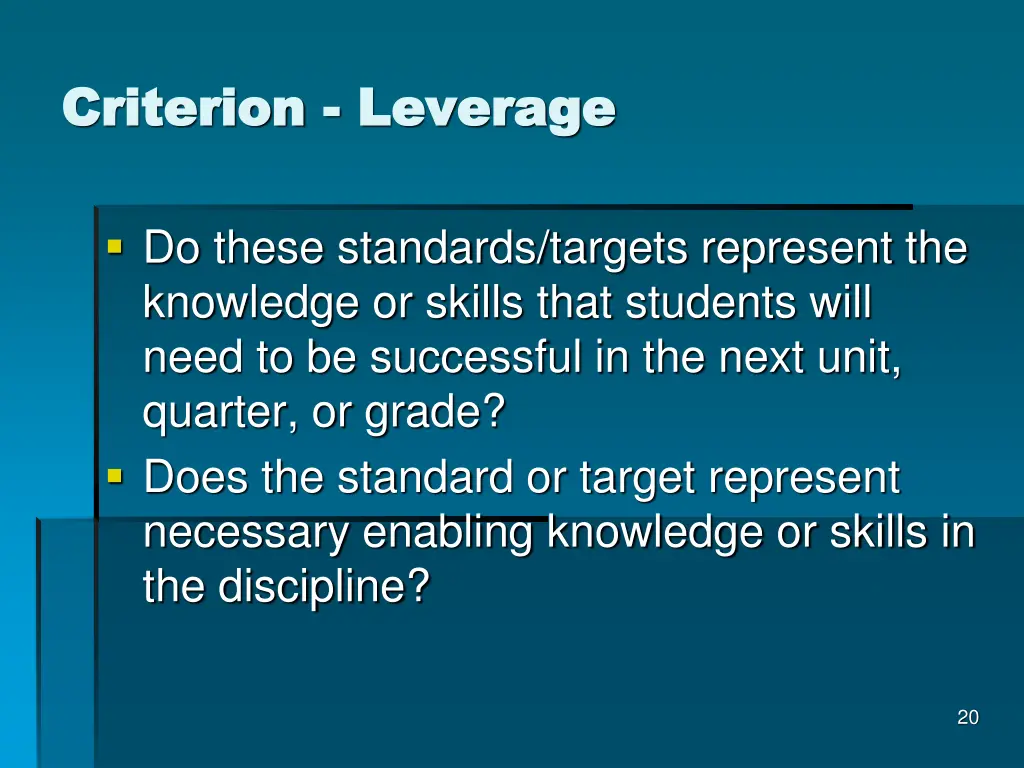 criterion criterion leverage