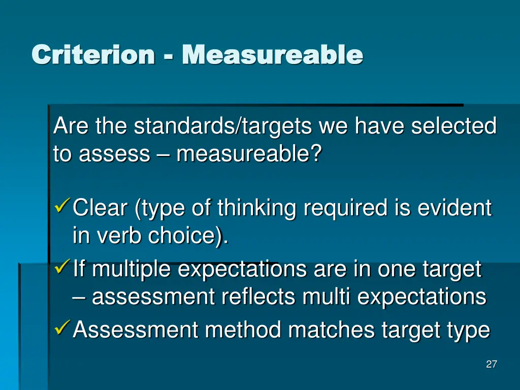 criterion criterion measureable measureable