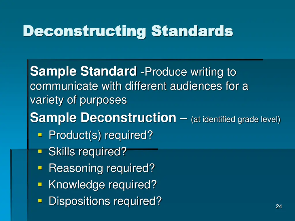 deconstructing standards deconstructing standards
