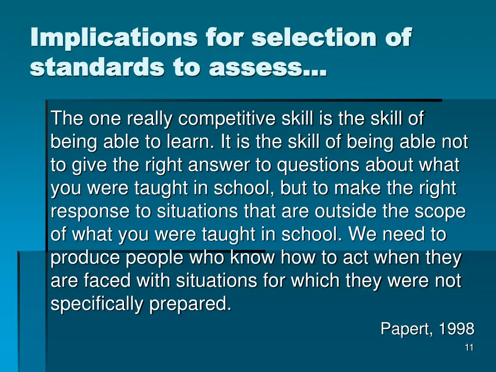 implications for selection of implications