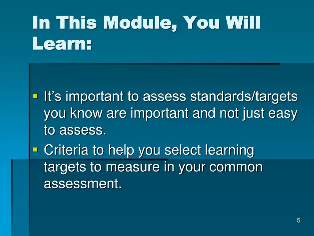 in this module you will in this module you will