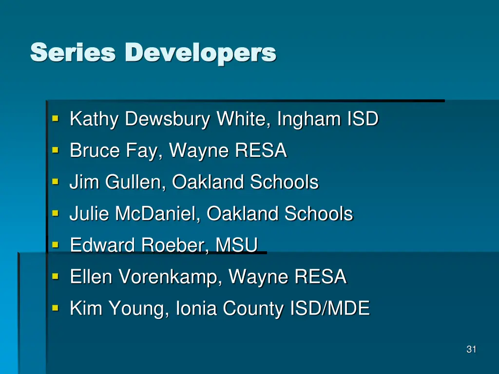 series developers series developers