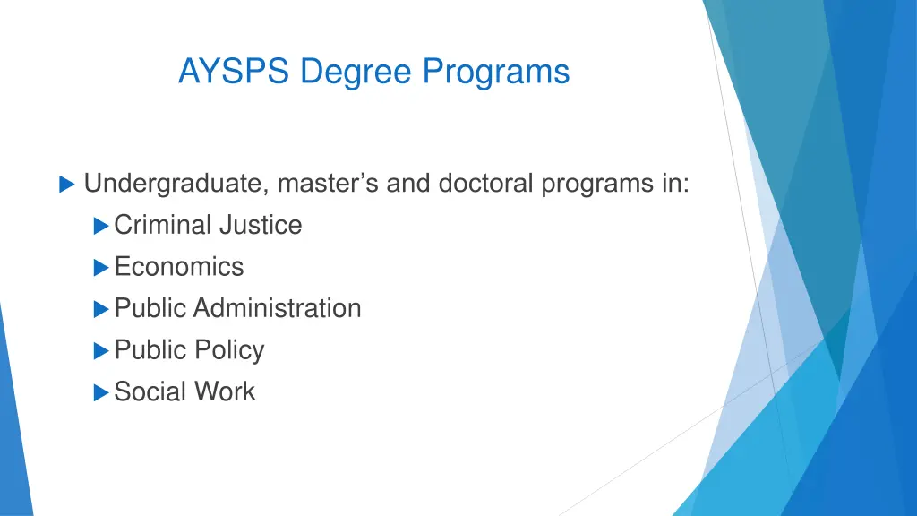 aysps degree programs