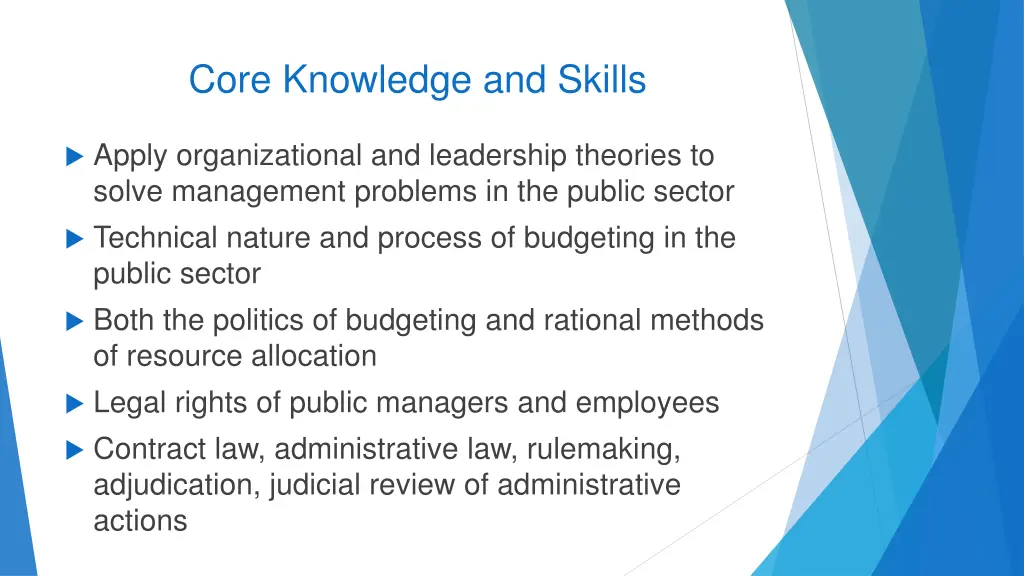 core knowledge and skills
