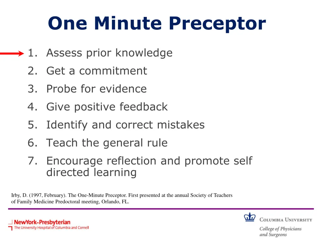 one minute preceptor 1