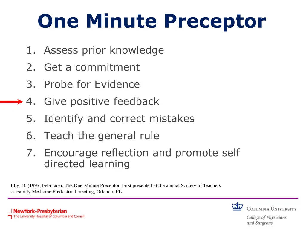 one minute preceptor 4