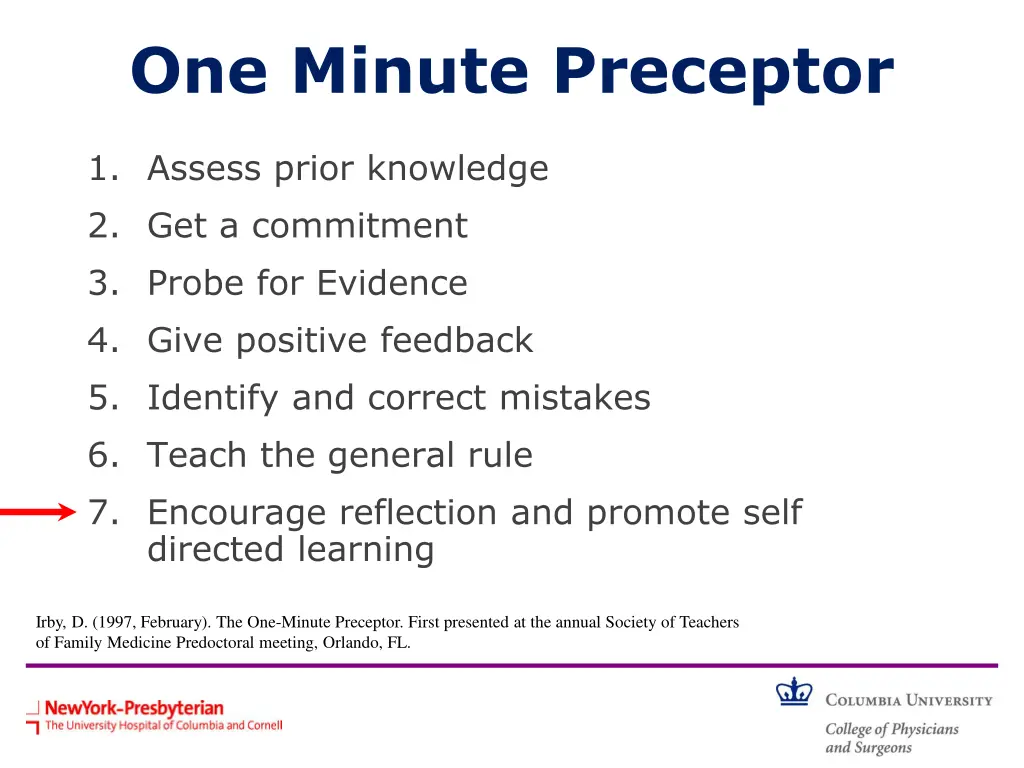 one minute preceptor 7