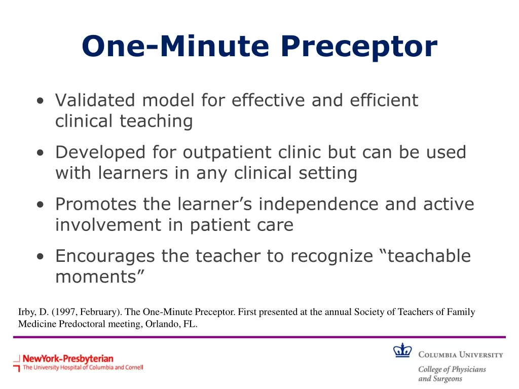 one minute preceptor