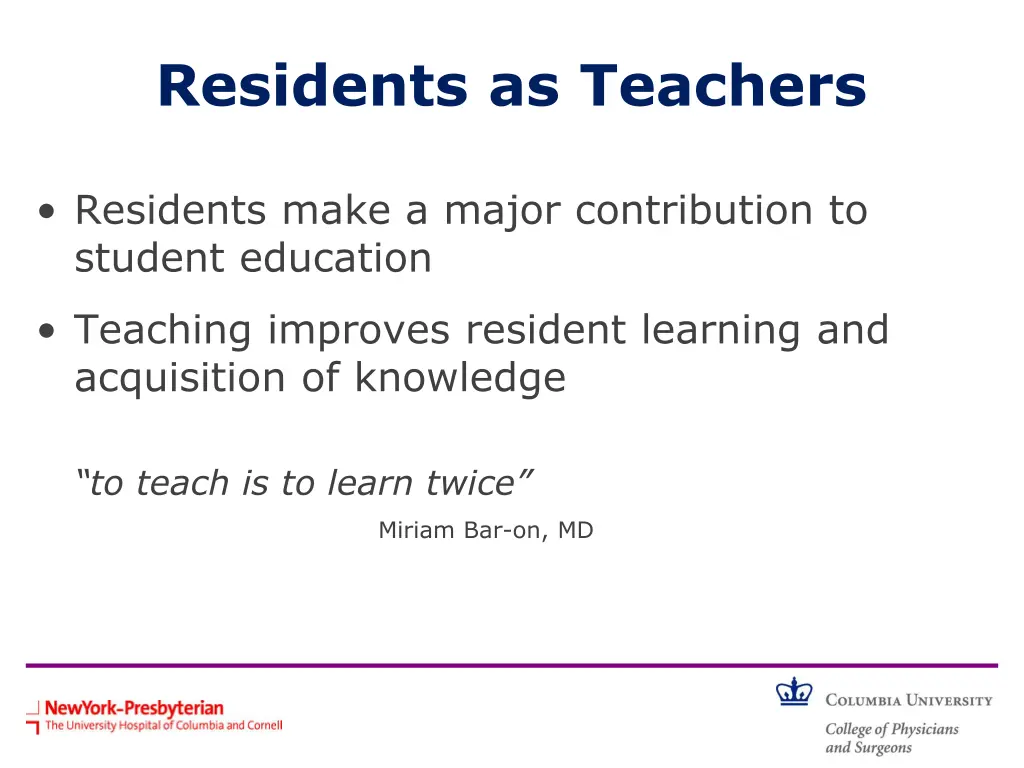 residents as teachers