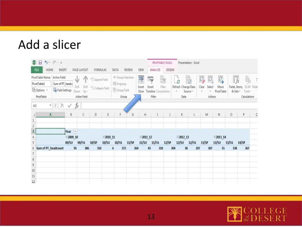 add a slicer