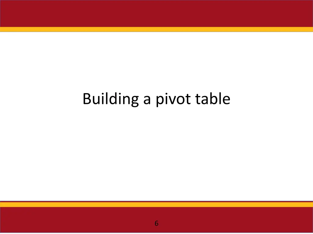 building a pivot table
