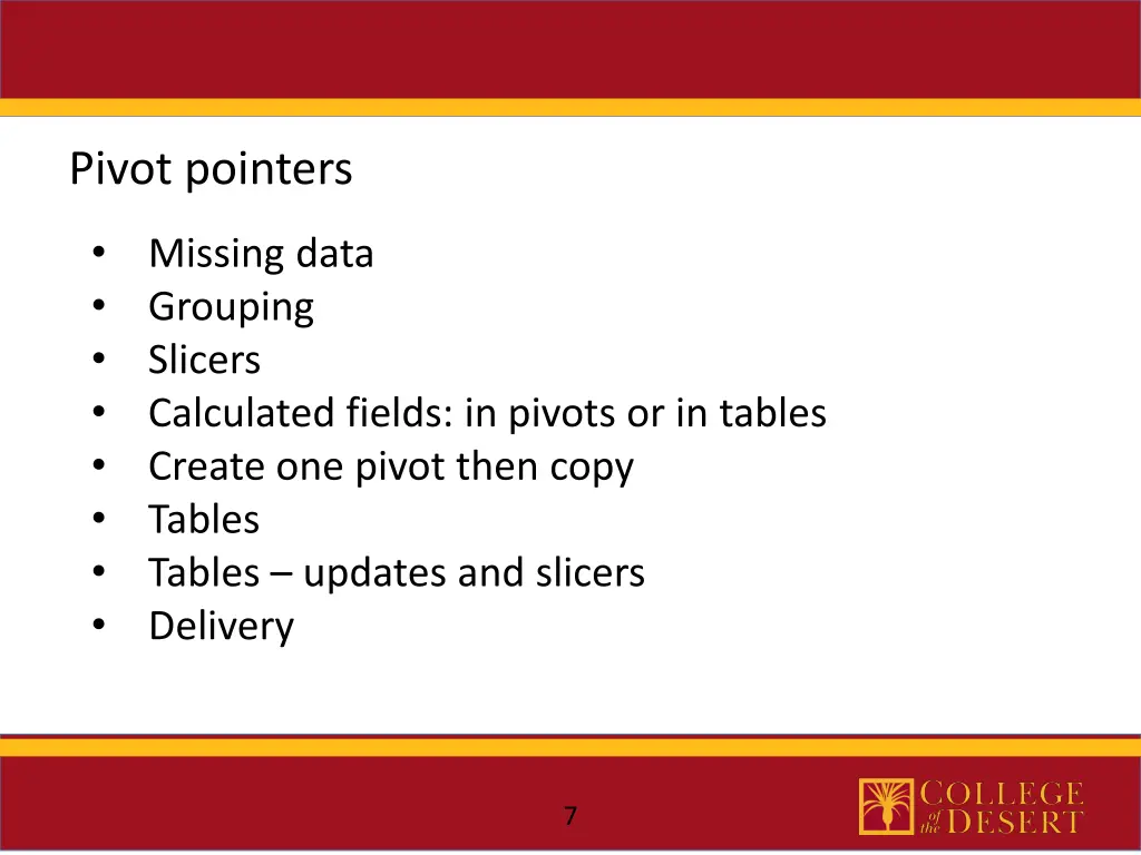 pivot pointers