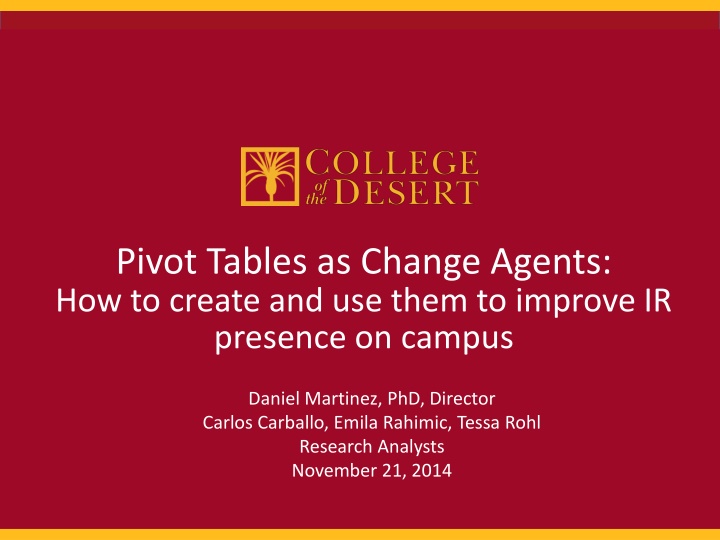 pivot tables as change agents how to create