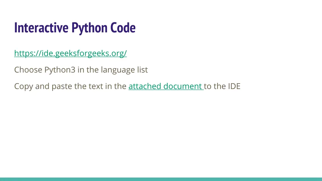 interactive python code