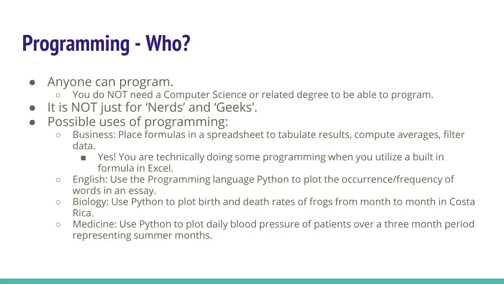 programming who