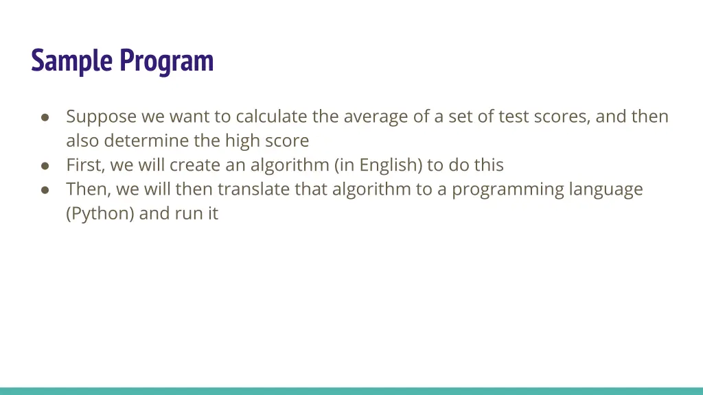 sample program