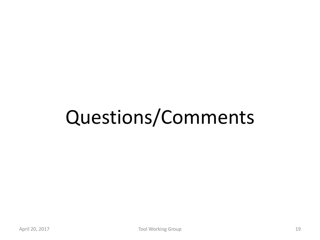 questions comments