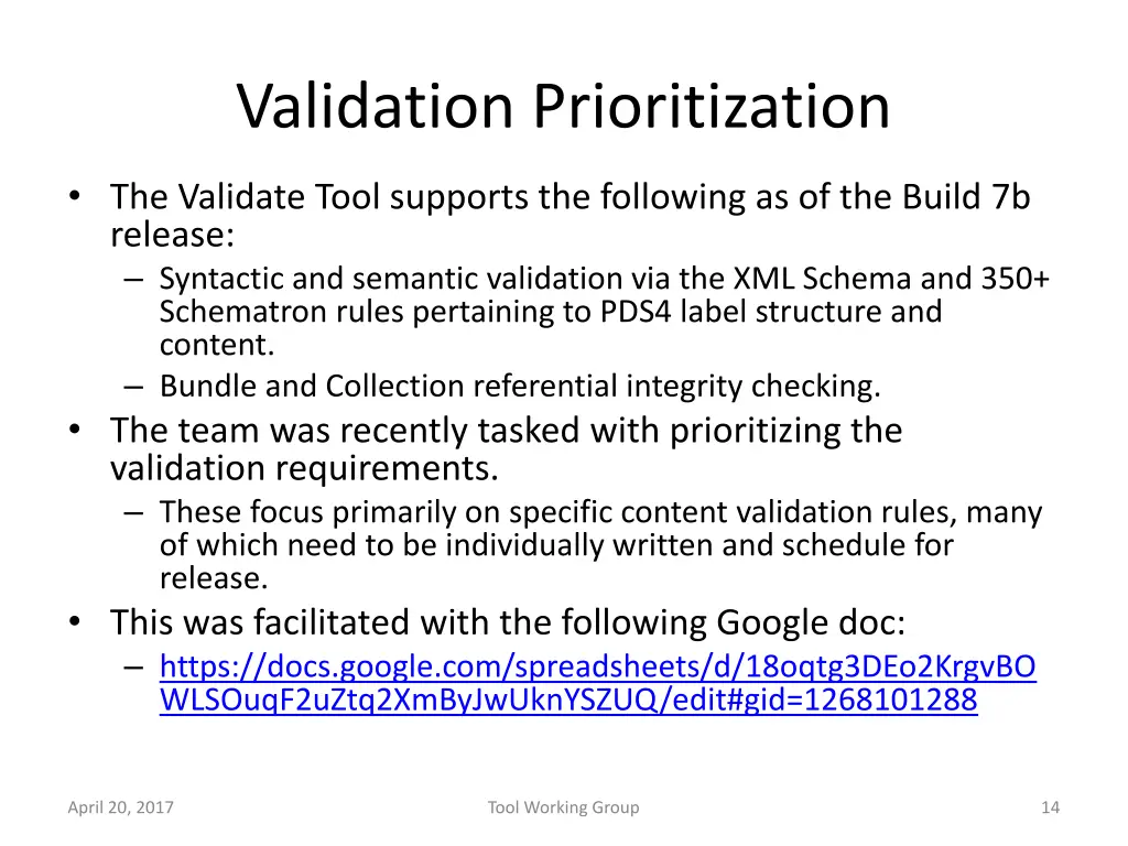 validation prioritization
