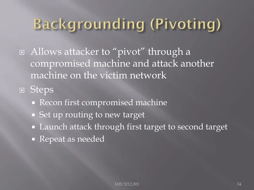 allows attacker to pivot through a compromised