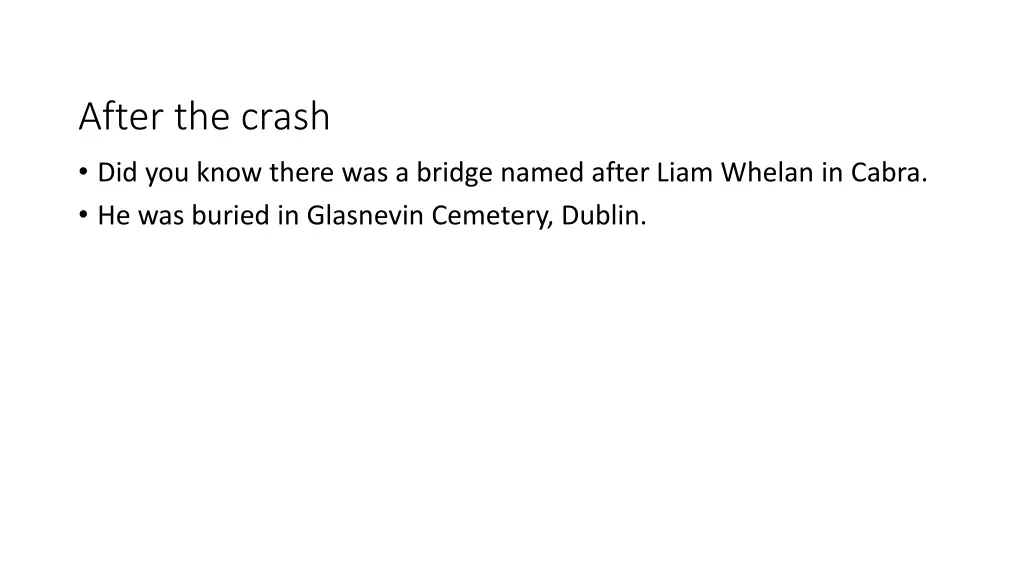 after the crash did you know there was a bridge