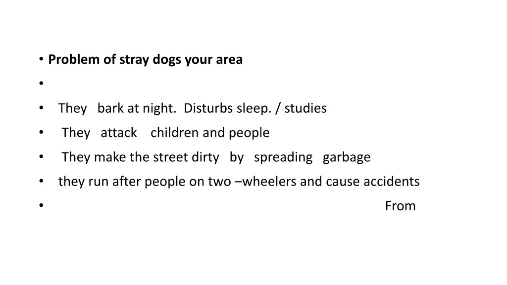 problem of stray dogs your area