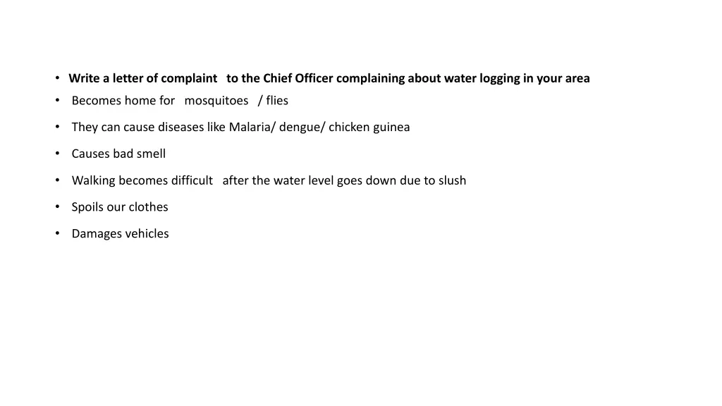 write a letter of complaint to the chief officer