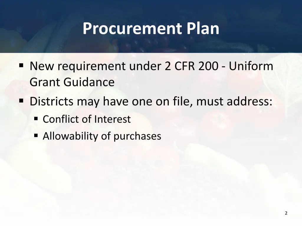 procurement plan